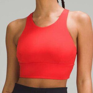 Lululemon Size 14 C/D Cup Red Hot Heat Wunder Train Longline Sports Bra